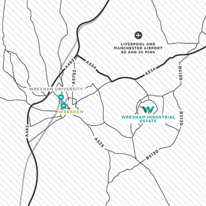 wrexham map location